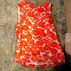 White and orange flower j. Crew shirt